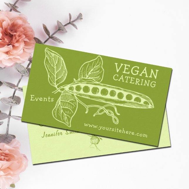 Vegan Catering Events (Customizable) Business Card (Creator Uploaded)