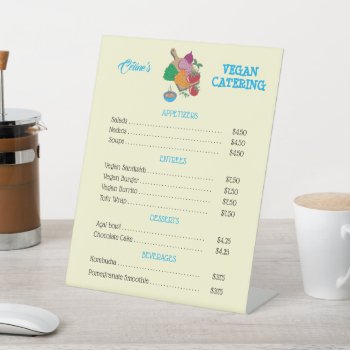 Vegan Catering Table Top Price List Pedestal Sign by ArianeC at Zazzle