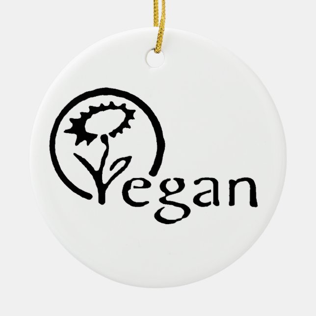 Vegan Ceramic Ornament (Front)