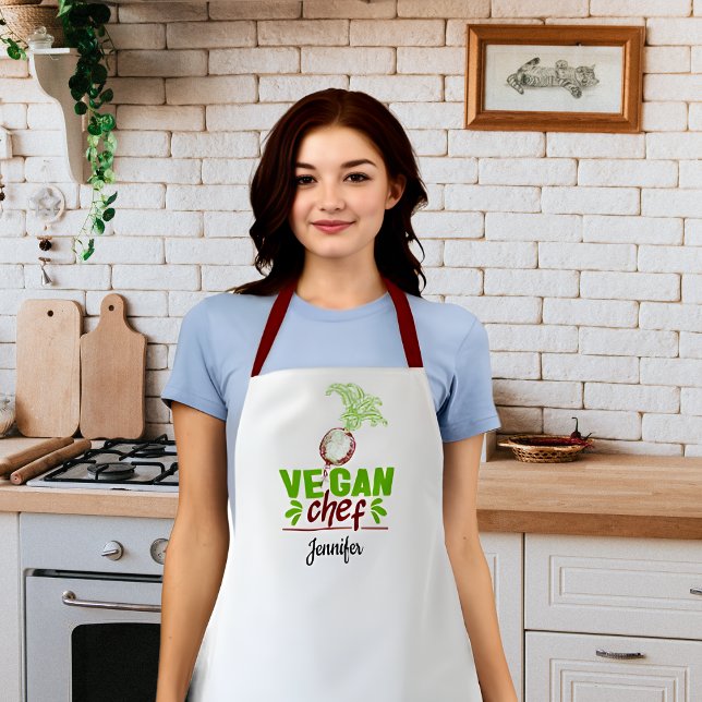 Vegan Chef (Your Name)  Apron (Creator Uploaded)