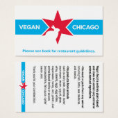 Vegan Chicago Restaurant Card (Front & Back)