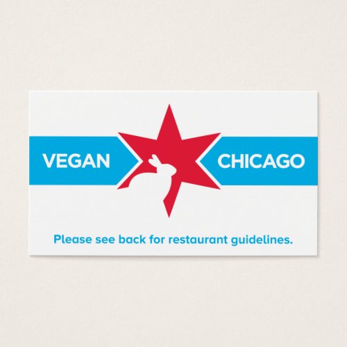 Vegan Chicago Restaurant Card Business Card Templates