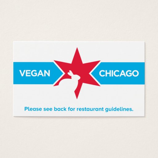 Customizable Vegan Chicago Restaurant Card Business Card Templates