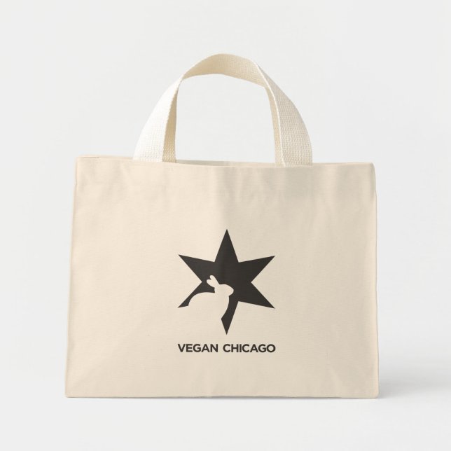 Vegan Chicago Standard Black & White on Bag (Front)
