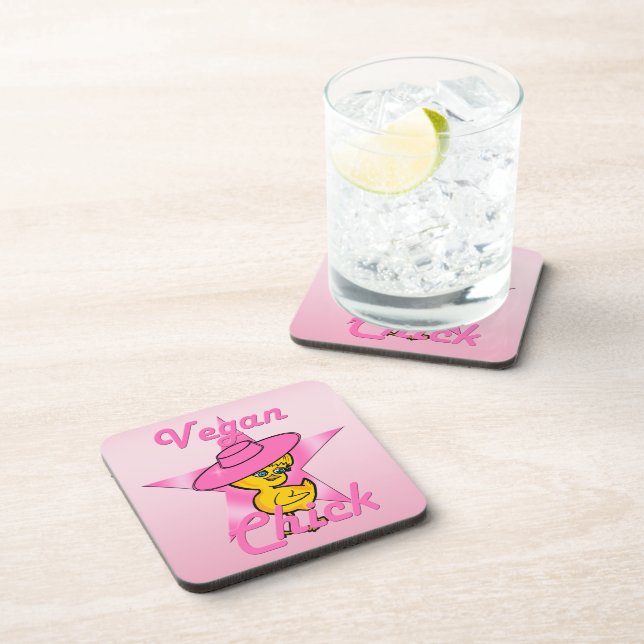 Vegan Chick #8 Beverage Coaster (Right Side)