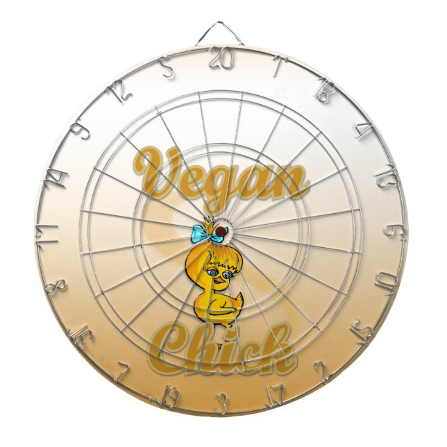 Vegan Chick Dartboard With Darts (Front)