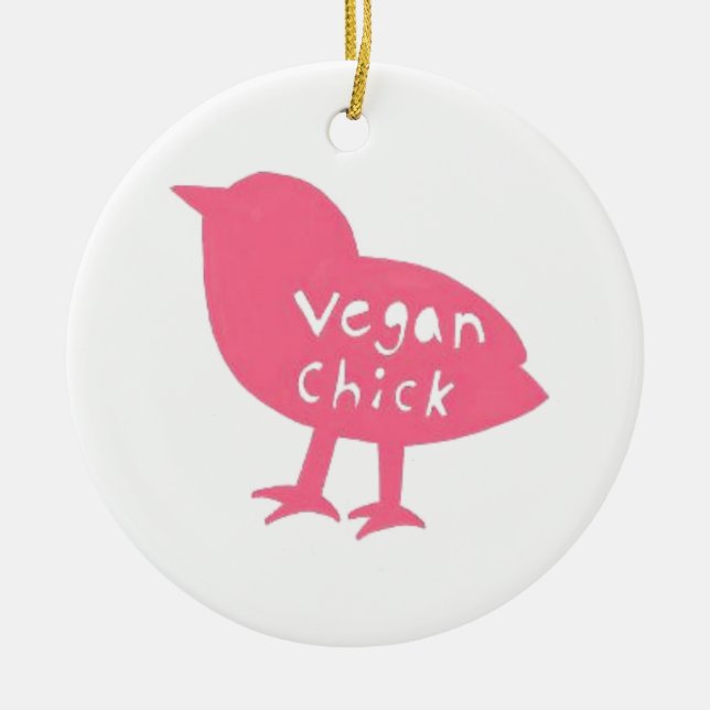 Vegan Chick Ornament (Front)