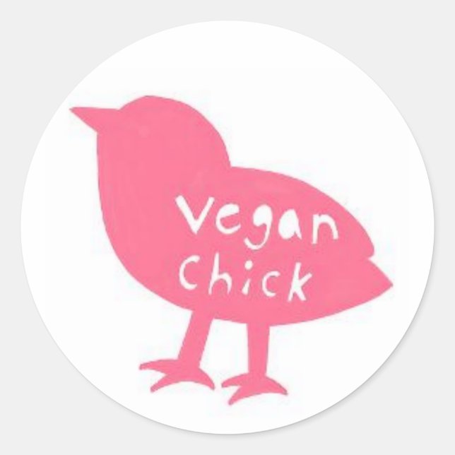 Vegan Chick Round Stickers (Front)