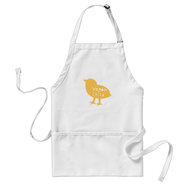 Vegan Chick yellow Adult Apron (Front)