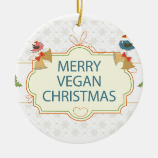 Vegan Christmas Ceramic Ornament
