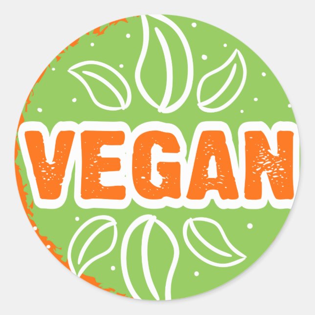 Vegan Classic Round Sticker (Front)