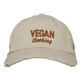 VEGAN Clothing Distressed Embroidered Baseball Cap