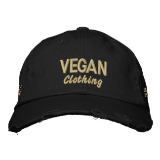 VEGAN Clothing Distressed Embroidered Baseball Hat