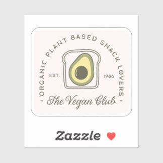 Vegan club plant based avocado lover sticker