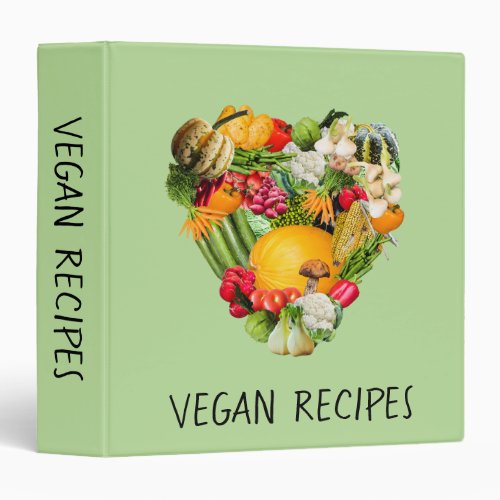 Vegan Cookbook Recipe Fruit Vegetable Plant 3 Ring Binder