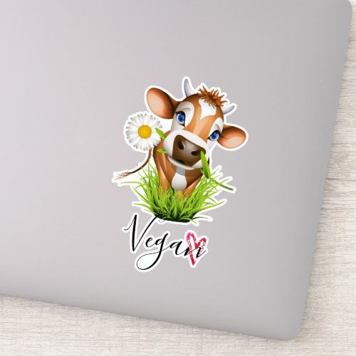 Vegan Cow Animal Lover Sticker