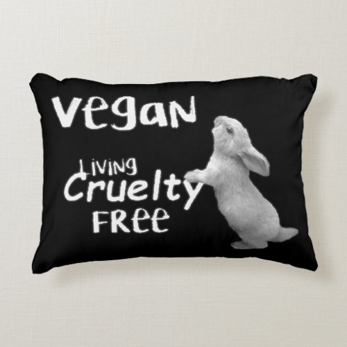 Vegan Cruelty Free Accent Pillow Black and White