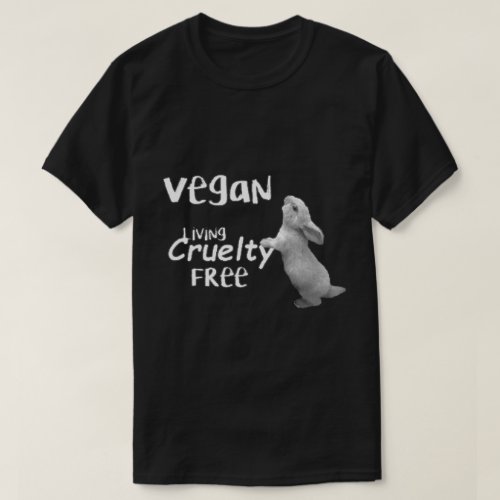 Vegan Cruelty Free T_Shirt Black and White