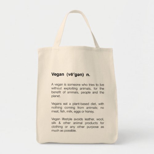 Vegan definition bag