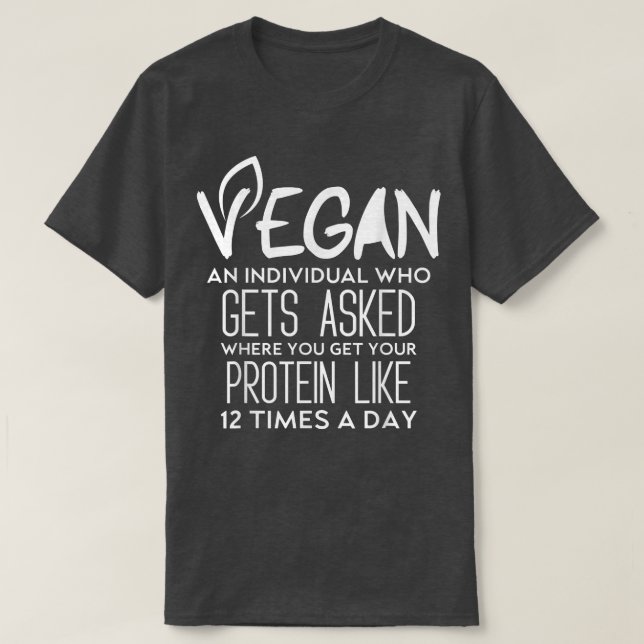 Vegan Definition Cool Vegan Meme Funny Vegetarian  T-Shirt (Design Front)