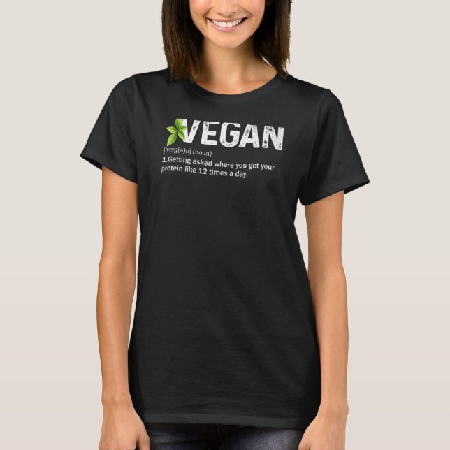 Vegan Definition Funny Vegan Life Love Vegetables  T-Shirt (Front)