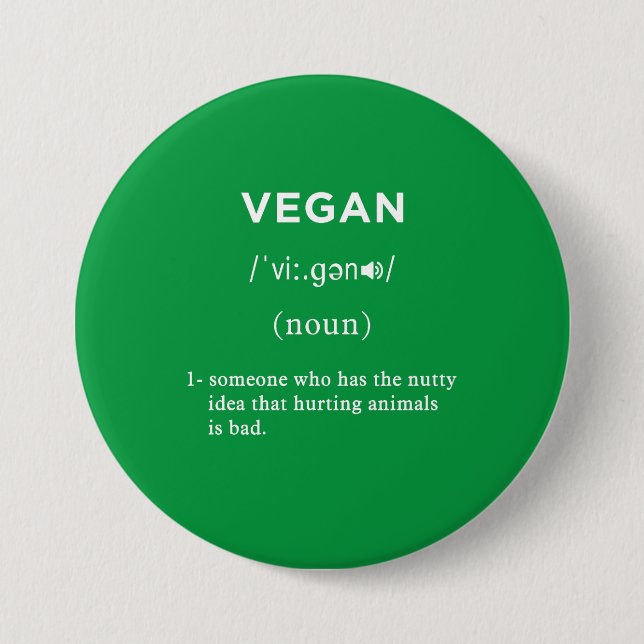 vegan definition green circle button (Front)