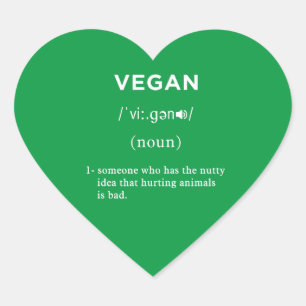 vegan definition green heart sticker