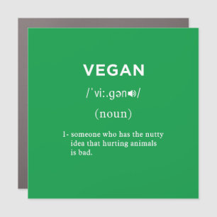 vegan definition green square car magnet