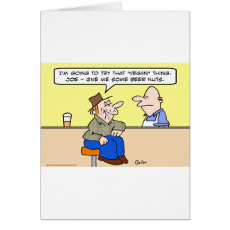 vegan diet beer nuts bar cards