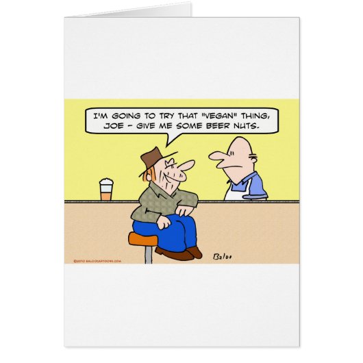 vegan diet beer nuts bar cards (Front)