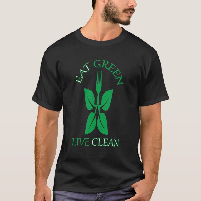 Vegan Diet Vegetables Animals Care Eat Green Live  T-Shirt (Front)