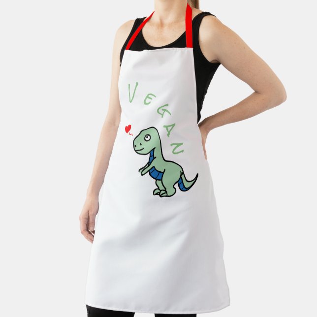 Vegan Dinosaur Kind Dino Love Animals Apron (Insitu)