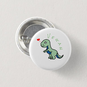 Vegan Dinosaur Kind Dino Love Animals Button