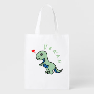 Vegan Dinosaur Kind Dino Love Animals Grocery Bag