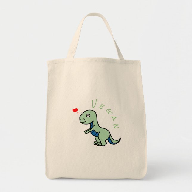 Vegan Dinosaur Kind Dino Love Animals Tote Bag (Front)