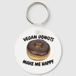 VEGAN DONUT MAKE ME HAPPY KEYCHAIN