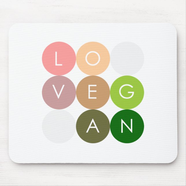 Vegan Dot Love Mouse Pad (Front)