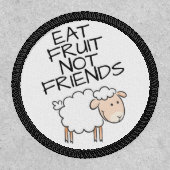 Vegan Eat fruit not friends lovely cartoon sheep Patch (Front)