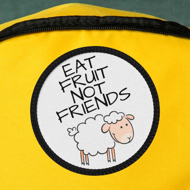 Vegan Eat fruit not friends lovely cartoon sheep Patch