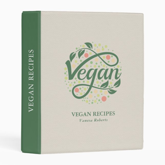 Vegan- Elegant modern creative typography design Mini Binder (Front/Spine)