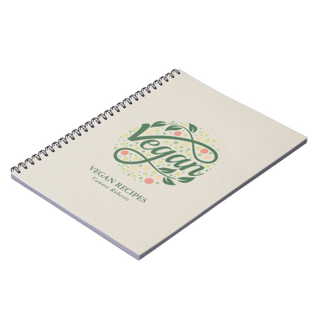 Vegan- Elegant modern creative typography design Notebook (Left Side)