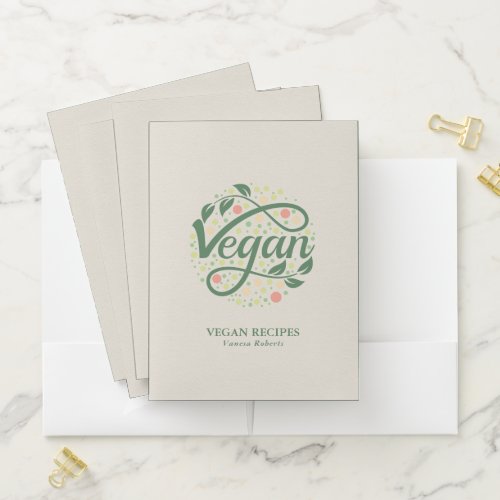 Vegan_ Elegant modern creative typography design Pocket Folder