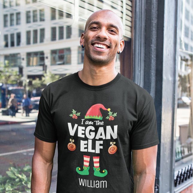 Vegan elf family matching christmas outfit name T-Shirt (Creator Uploaded)
