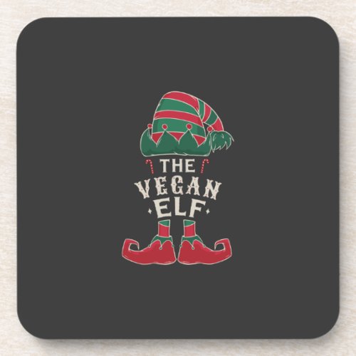 Vegan elf hat and boots beverage coaster