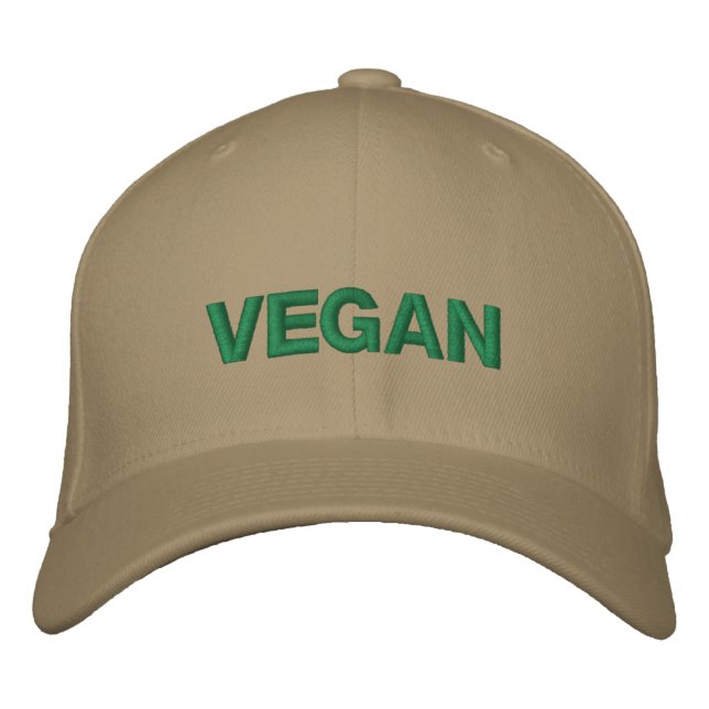 VEGAN EMBROIDERED BASEBALL CAP (Front)