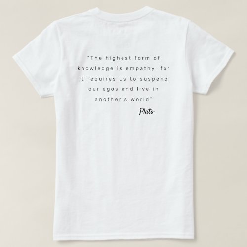 Vegan EMPATHY Quote Simple Minimal Typography  T_Shirt