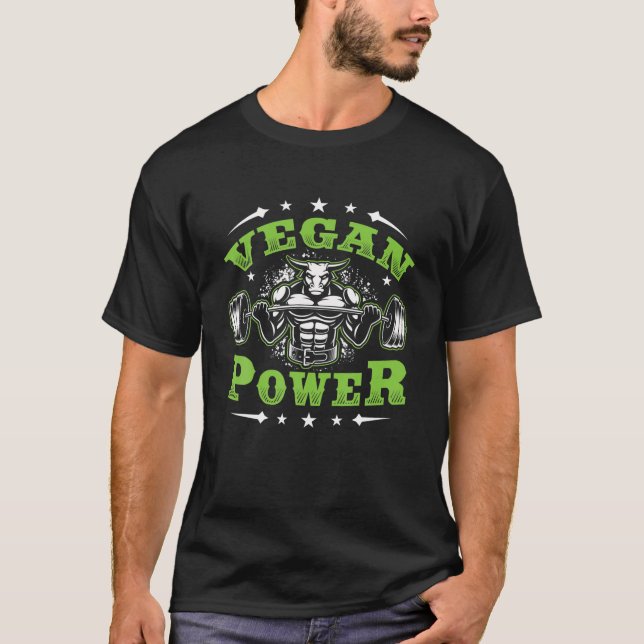 Vegan Fitness Workout I'm Vegan Power T-Shirt (Front)