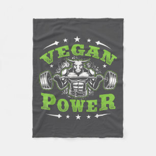 Vegan Fitness Workout I'm Vegan Wer  Fleece Blanket
