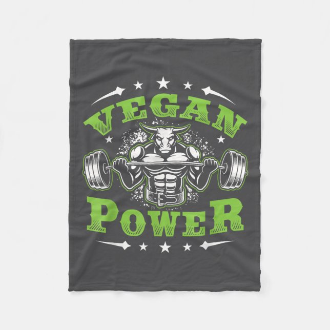 Vegan Fitness Workout I'm Vegan Wer  Fleece Blanket (Front)