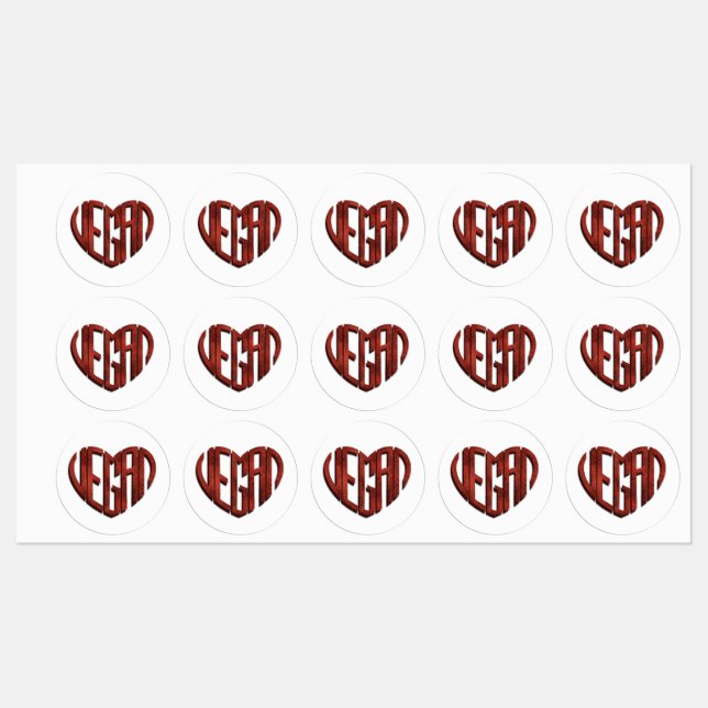 Vegan Flower Heart Labels (Sheet)